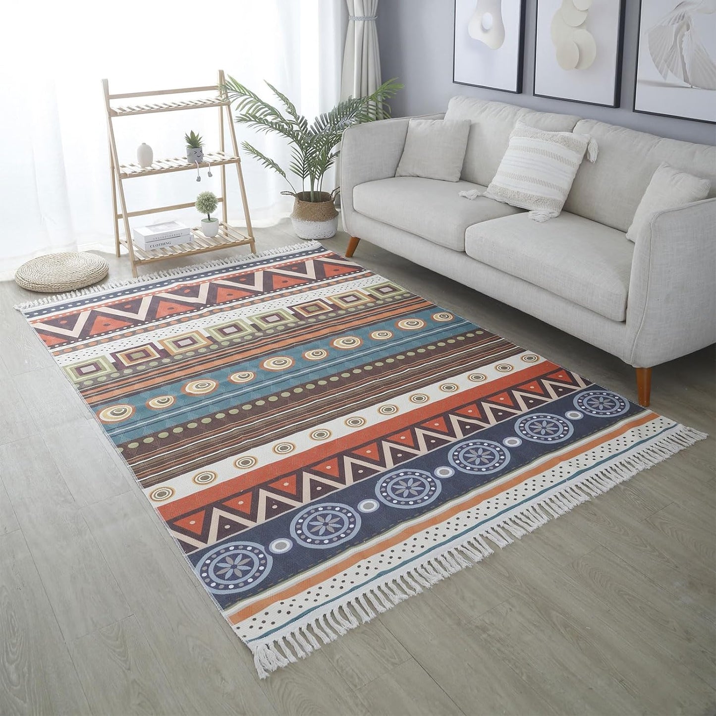 Area Rugs For Living Room Bedroom, Cotton Linen Floor Mat, Mrkhojahas 50x160cm