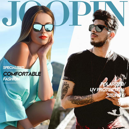 Joopin Sunglasses for Men Women, Fashion Polarized Sun Glasses Retro Square Shades UV Protection Driving