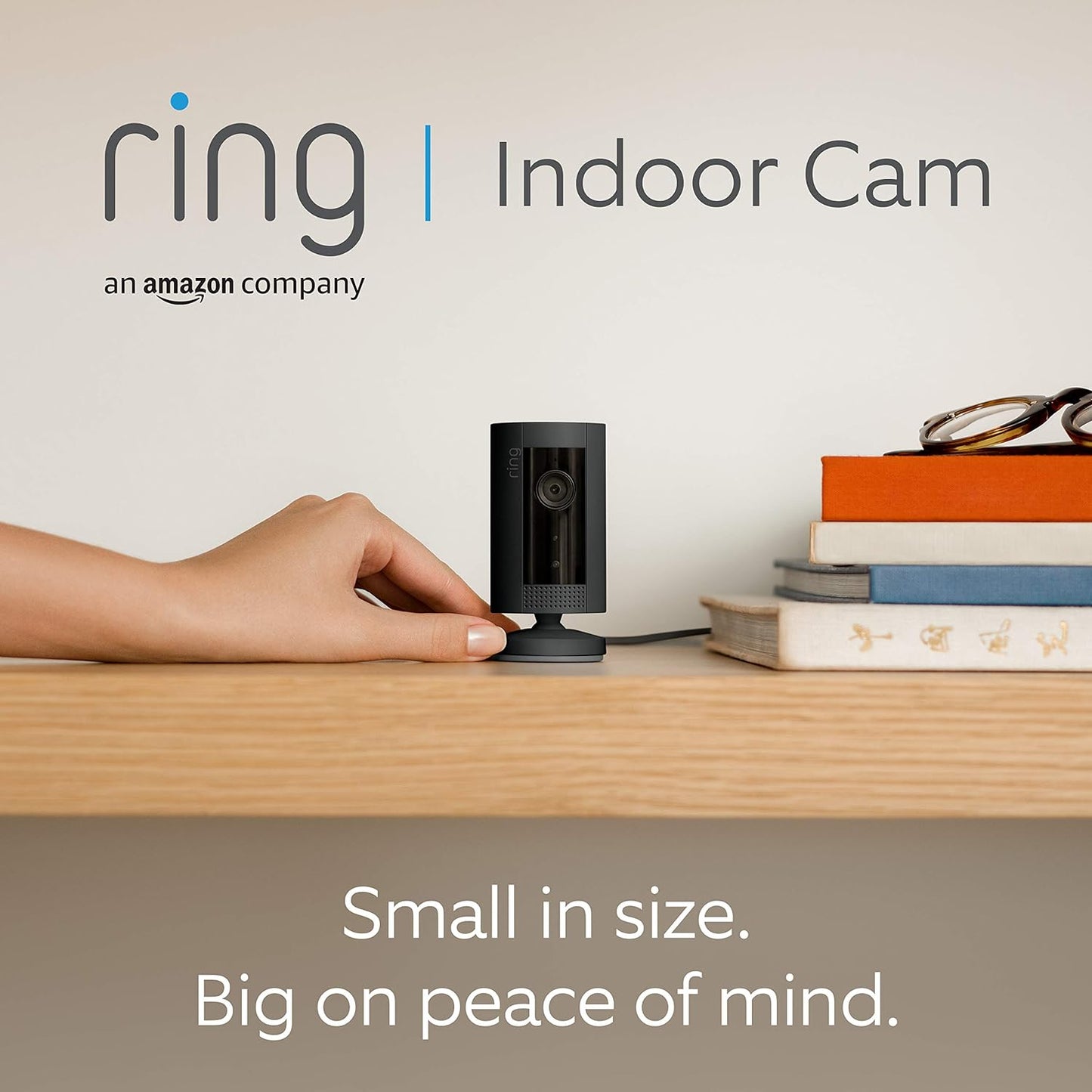 Ring Indoor Cam Plug-In by Amazon | Wi-Fi smart indoor home security camera, two-way talk, full HD live video motion detection, night vision | With 30-day free trial of Ring Protect Plan | Black