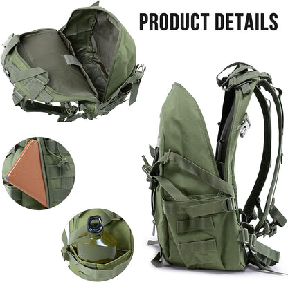 Military Tactical Backpack 35L Army 3 Day Assault Pack Molle Bag Waterproof Rucksacks for Outdoor Hiking Camping Trekking Hunting Traveling,School Bag for Boys