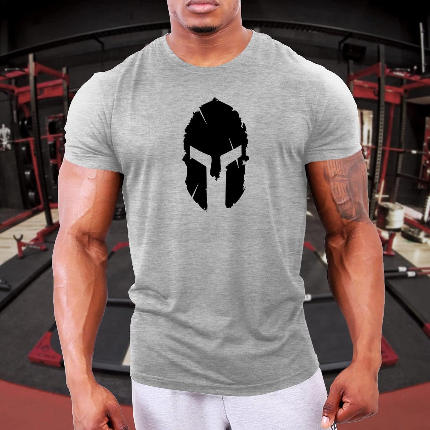 Men's Gym TShirt Workout Fitness T-shirt Cotton, Men Fitness Tshirt Muscle Shirts Bodybuilding Sport Shirts, Running Shirts for Men,