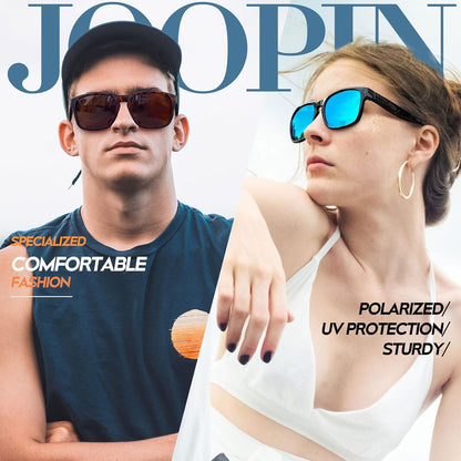 Joopin Sunglasses for Men Women, Fashion Polarized Sun Glasses Retro Square Shades UV Protection Driving