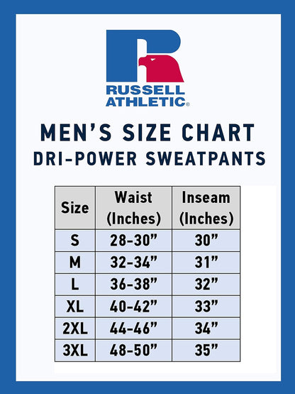 Russell Athletic Men's Dri-Power Open Bottom Sweatpants with Pockets