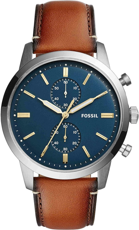 Fossil Mens Quartz Watch, Analog Display And Leather Strap Fs5279 One Size