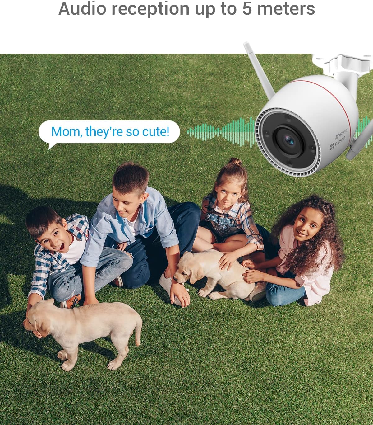 EZVIZ H3c Security Camera, 1080p 2MP Outdoor WiFi Camera CCTV for Home with IR Night Vision, AI Human Shape Detection, Active Defense, Weatherproof, Audio Pick-Up, Two Way Talk, Work with Alexa