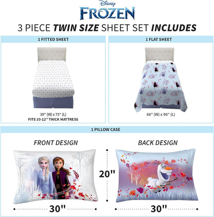 Franco Kids Bedding Super Soft Sheet Set, Twin, Disney Frozen 2