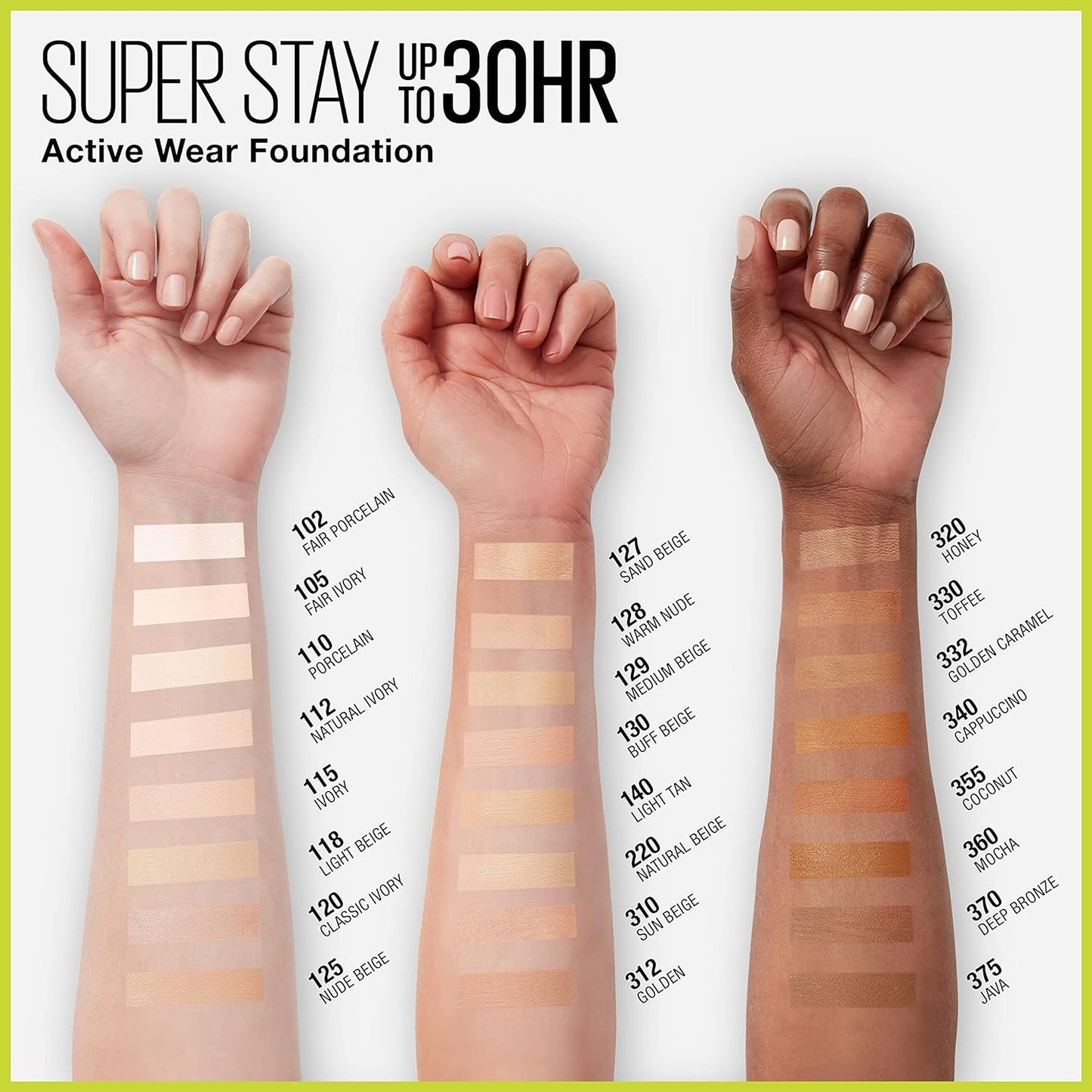 Maybelline Super Stay Full Coverage Liquid Foundation Makeup, Porcelain