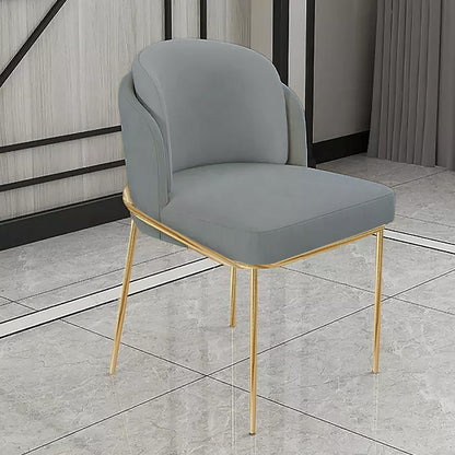 Angela - Modern Luxury Dining Room Office Chair Armless Nordic Velvet Restaurant Furniture (Beige)