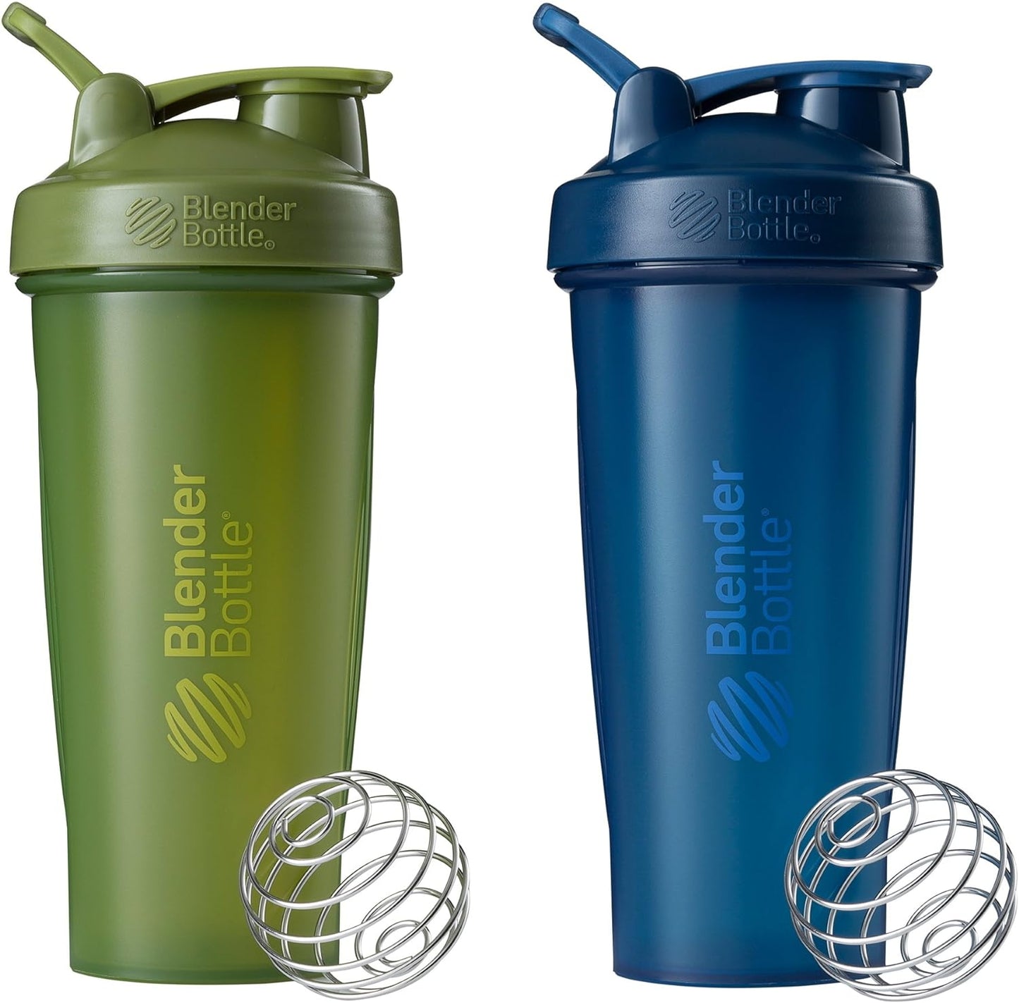 Blender Bottle Classic Loop Top Shaker Bottle, 28-Ounce 2-Pack, Moss/Moss and Navy/Navy 28oz SC01311