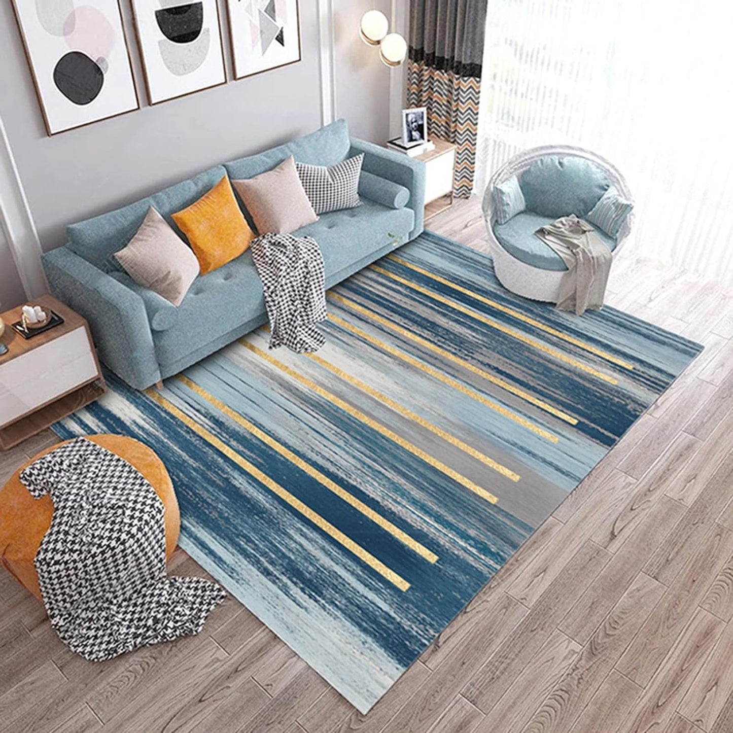 Yfzyczch Area Rug Floor Carpet, Super Soft Fluffy Shag Rug Floor Carpet for Living Room, Anti-Skid Shaggy Kids Rug Dining Room Home Bedroom Carpet Floor Mat