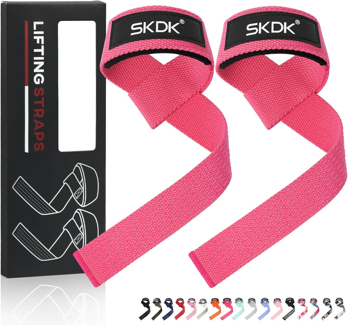 Lifting Straps Deadlift Gym Wrist Straps Weightlifting with Neoprene Cushioned Wrist Padded and Anti-Skid Silicone - for Weightlifting, Bodybuilding, Xfit, Strength Training