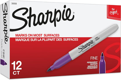 Sharpie Permanent Marker, Fine Point, Black, Pack of 3