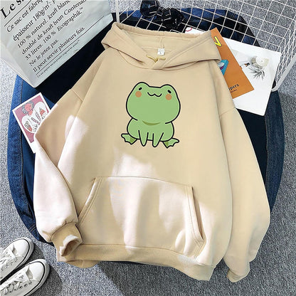 Mfacl Cute Hoodies Aesthetic Clothes Sweatshirt Women Kawaii Sweatshirts Hoodies Women's Fashion Long Sleeve Cute Animal Printed Hoodie Hip Hop Loosen Blouse Top Oversized Sweatshirt