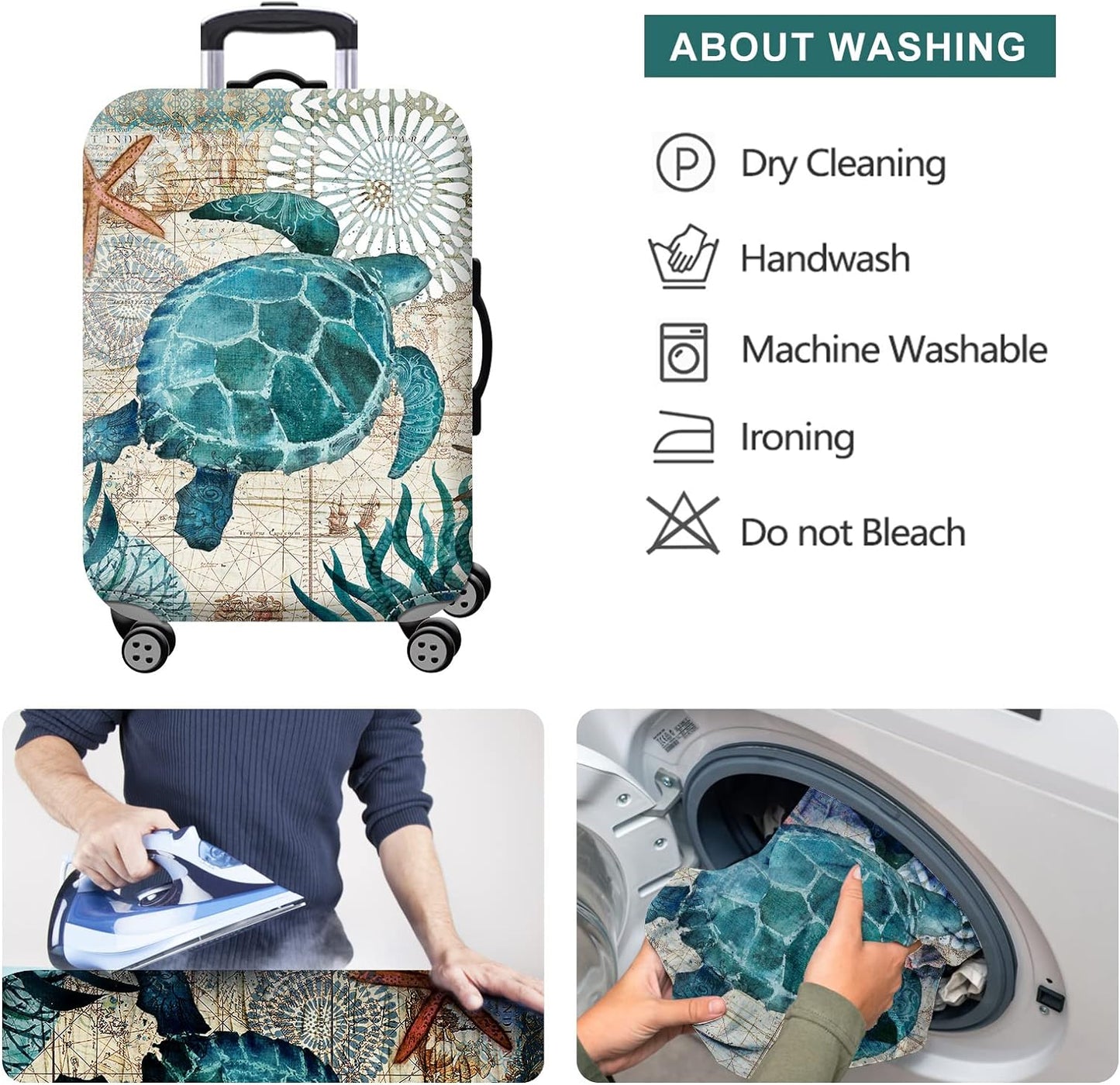 Homarket Travel Luggage Cover Suitcase Protector 18-32 Inch Suitcase Spandex Baggage Covers Washable Dustproof Anti-Scratch (L(26-28 inch luggage), H560)