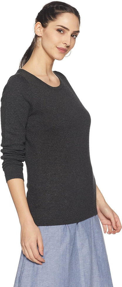 Vero Moda Women's Vmcare Structure Ls O-neck Blou Ga Noos Sweater