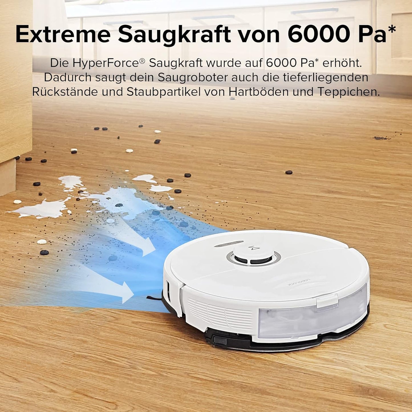 Roborock S8 Robot Vacuum Cleaner with Dual Brush & 6000Pa Suction& 3D Structured Light Obstacle Avoidance Robot Vacuum Compatible with Alexa for Pet Hair（Upgrade of Roborock S7)(White)