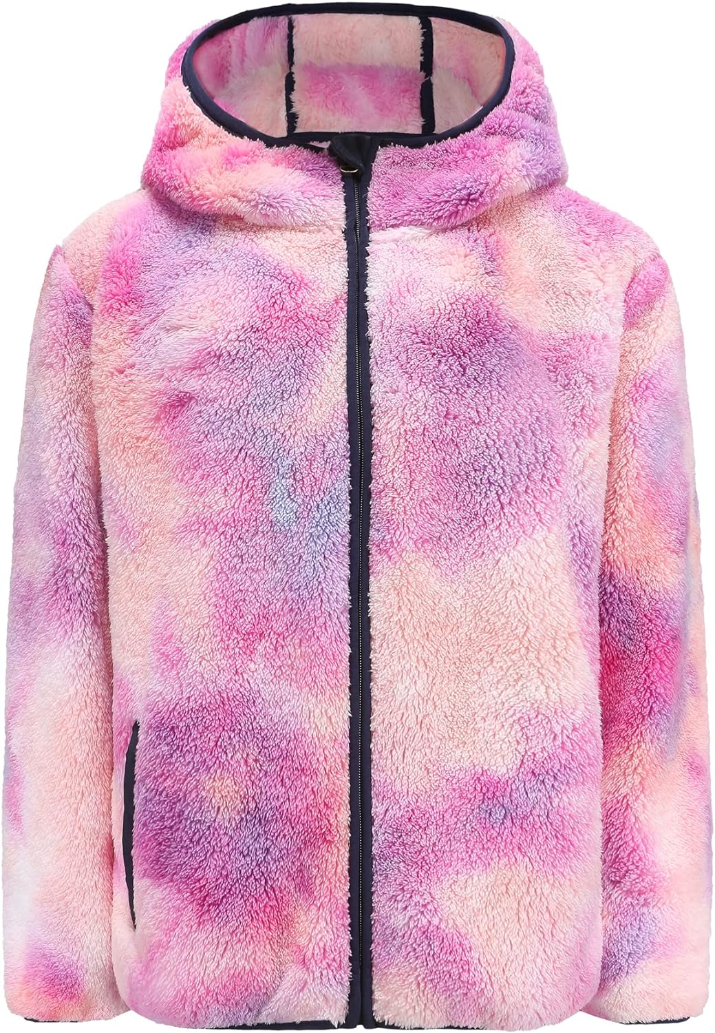 Girl's Jacket Kids Full Zip Ultra Soft Sherpa Fleece Hoodie Sweatshirt