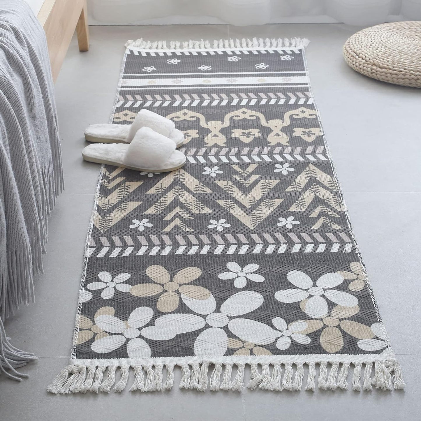 Area Rugs For Living Room Bedroom, Cotton Linen Floor Mat, Mrkhojahas 50x160cm