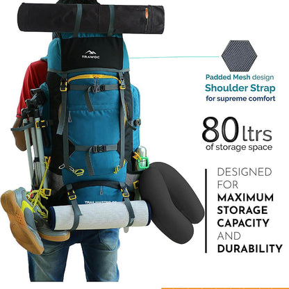 TRAWOC 80L Travel Backpack for Outdoor Sport Camp Hiking Trekking Bag Camping Rucksack HK007