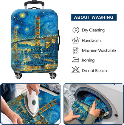 Homarket Travel Luggage Cover Suitcase Protector 18-32 Inch Suitcase Spandex Baggage Covers Washable Dustproof Anti-Scratch (L(26-28 inch luggage), H560)