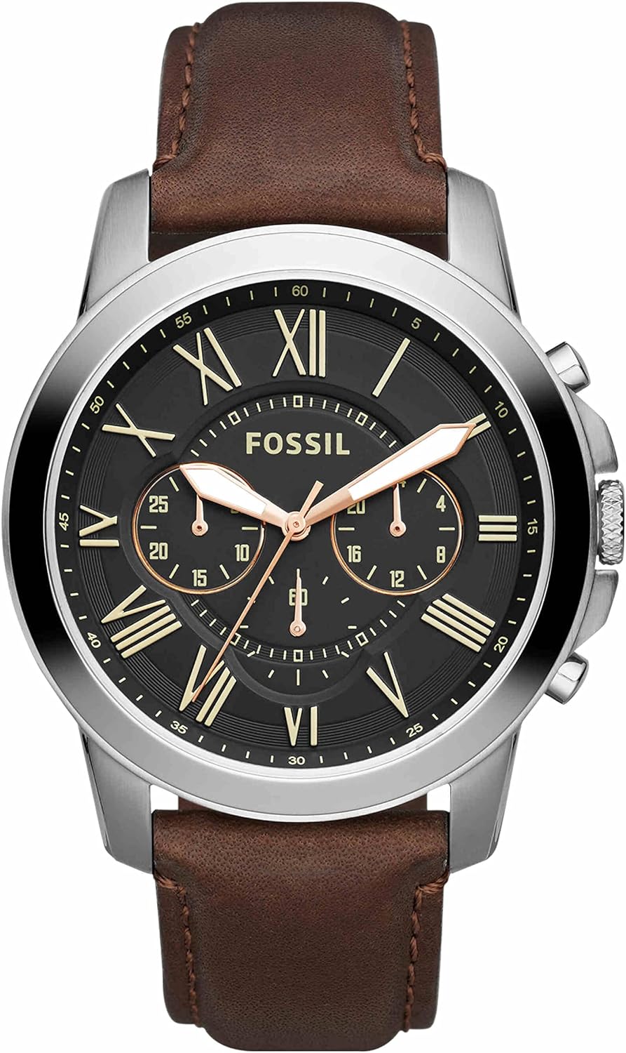 Fossil Leather Mens Quartz Watch