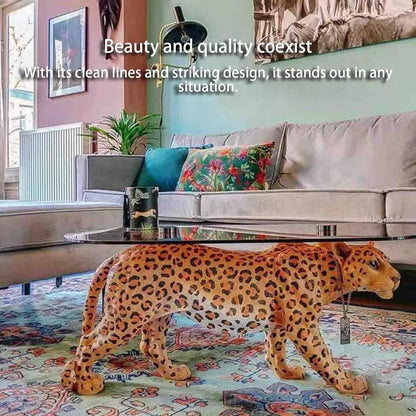 【TTQK】Coffee table Tempered glass+leopard table personality creative animals Centre Table End Table, Living Room Table 150 * 70 * 70cm【Leopard】