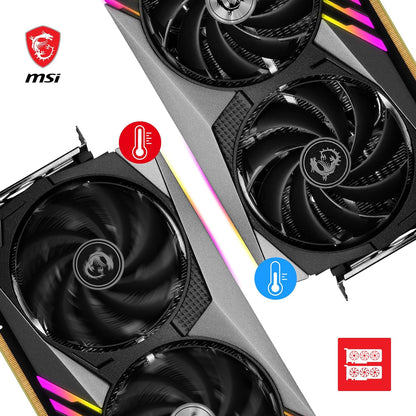 MSI GeForce RTX 4070 GAMING X TRIO 12G Graphics Card - RTX 4070 GPU, 12GB GDDR6X (21Gbps/192-bit), PCIe 4.0 - TRI FROZR 3 (3 x TORX Fan 5.0), RGB - HDMI 2.1, DisplayPort 1.4a