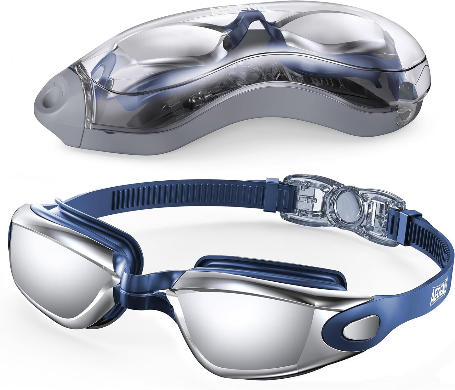 Aegend Swim Goggles, Swimming Goggles No Leaking Adult Men Women Youth, Aqua, UK-02-0016-1