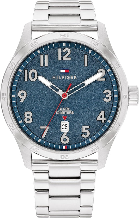 Tommy Hilfiger, Forrest Men's Navy Dial, Stainless Steel Watch - 1710563