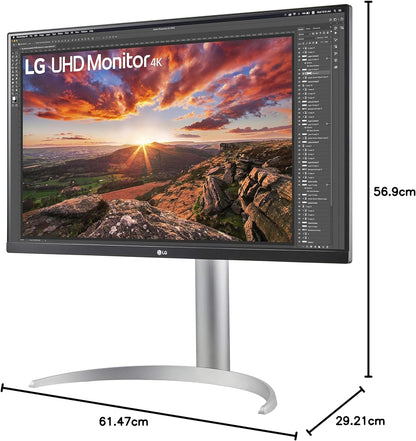 LG 27UP850N 27 Inch IPS 4K UHD VESA DisplayHDR 400 USB-C Monitor- White