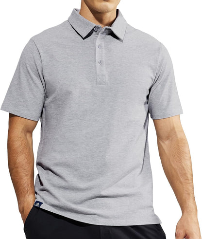 Haimont Men's Polo Shirt Cotton Golf T-Shirts Long and Short Sleeve Collared Shirts for Uniform, Casual, Business, Work