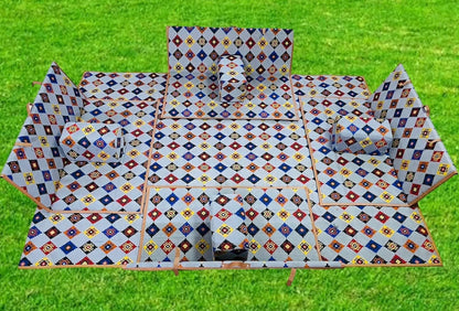 Outdoor Chair with Mat For 8 People of Picnic Item Furniture (New Disign Baz White)