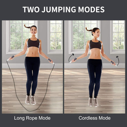 PROIRON Skipping Rope, Digital Jump Rope Adjustable Weights/Length Cordless Jumping Rope with Calorie Counter/Alarm Reminder Weighted Jump Rope for Fitness, Exercise, Boxing, MMA, Gym