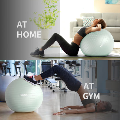 PROIRON Yoga Ball Anti-Burst Exercise Ball Chair with Quick Pump Slip Resistant Gym Ball Supports 500KG Balance Ball for Pilates Yoga Birthing Pregnancy Stability Gym Workout Training