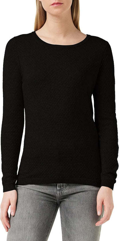 Vero Moda Women's Vmcare Structure Ls O-neck Blou Ga Noos Sweater