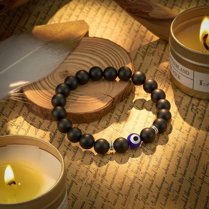 Glemay Evil Eye Bracelet for Men Natural Stone Bracelet Protection Good Luck Amulet for Boy