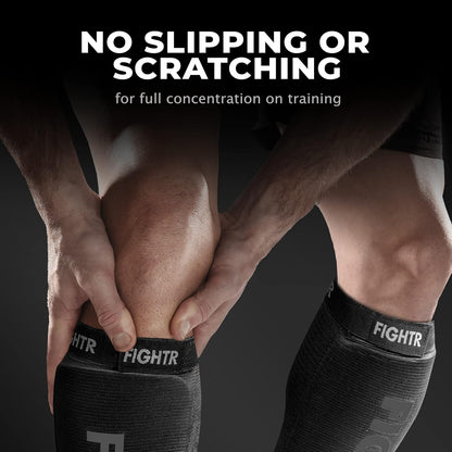 FIGHTR® Shin Guards - Ideal Fit and Padding | shin Protection for Kicks in Kickboxing, MMA, Muay Thai and Other Combat Sports