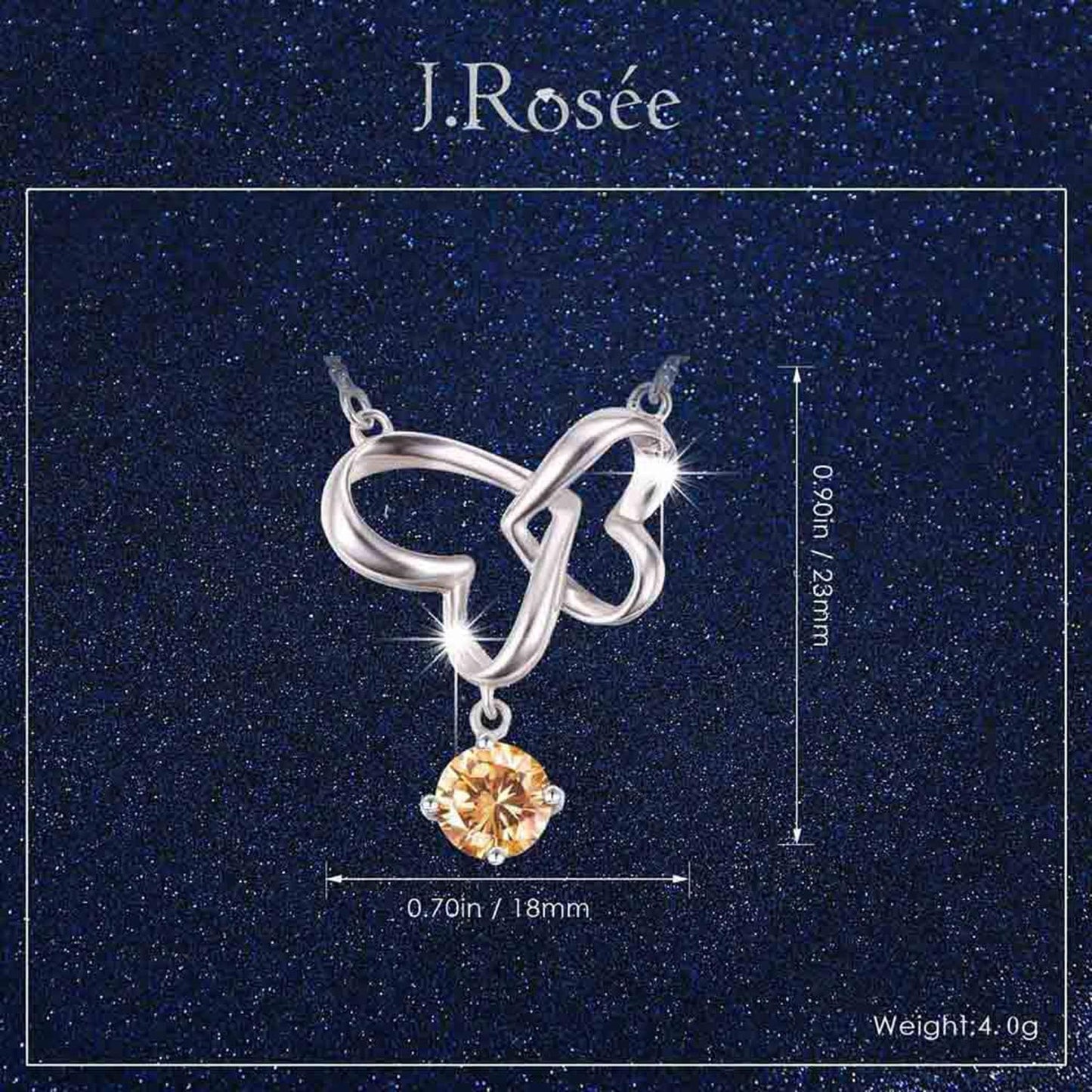 Swarovski Elements Crystal 925 Sterling Silver Pendant Fashion Necklace for Women Ladies Girls Gift JRosee Jewelry