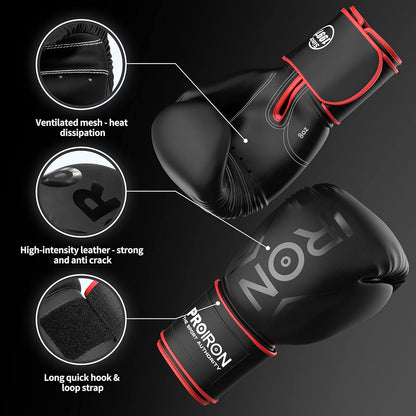 PROIRON Boxing Gloves MMA Punch Bag Training Mitts for Muay Thai, Sparring, Kickboxing, Fighting, Martial Arts, Workout Gloves 8oz, 10oz, 12oz, 14oz with Free Deodoriser