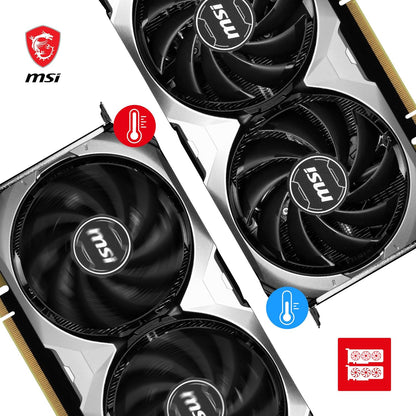 MSI GeForce RTX 4070 GAMING X TRIO 12G Graphics Card - RTX 4070 GPU, 12GB GDDR6X (21Gbps/192-bit), PCIe 4.0 - TRI FROZR 3 (3 x TORX Fan 5.0), RGB - HDMI 2.1, DisplayPort 1.4a