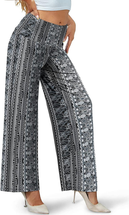 Arolina Women's Stretchy Wide Leg Palazzo Lounge Pants Casual Comfy High Waist Palazzo Pants