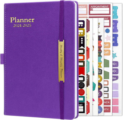 2024 Leather Planner Weekly and Monthly, 18 Months Calendar Book, 2024 Academic Planner From Jan. 2024-June 2025, 2024 Appointment Book, Daily Agenda, Yearly Teachers Planner (5.7 X 8.5" Black)