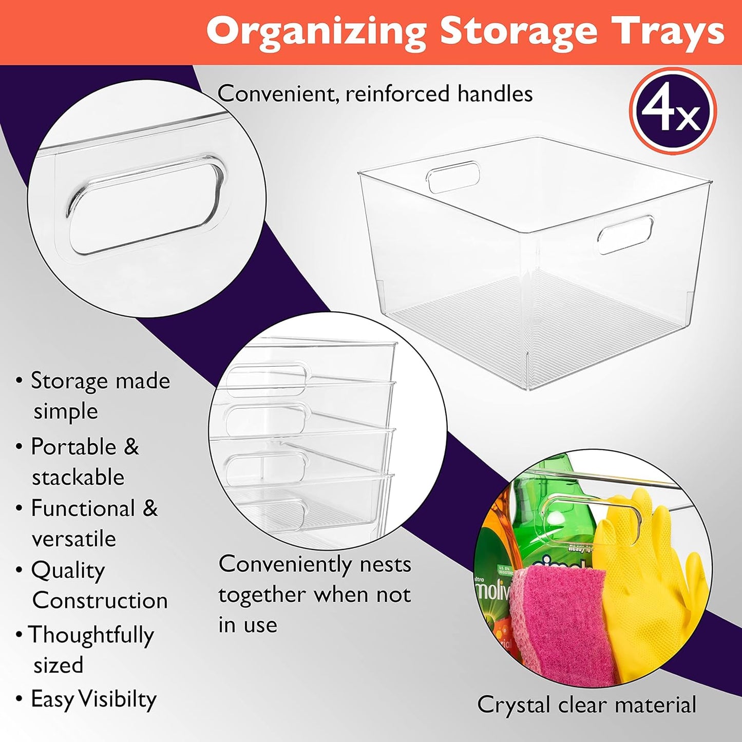 CLEARSPACE Plastic Storage Bins