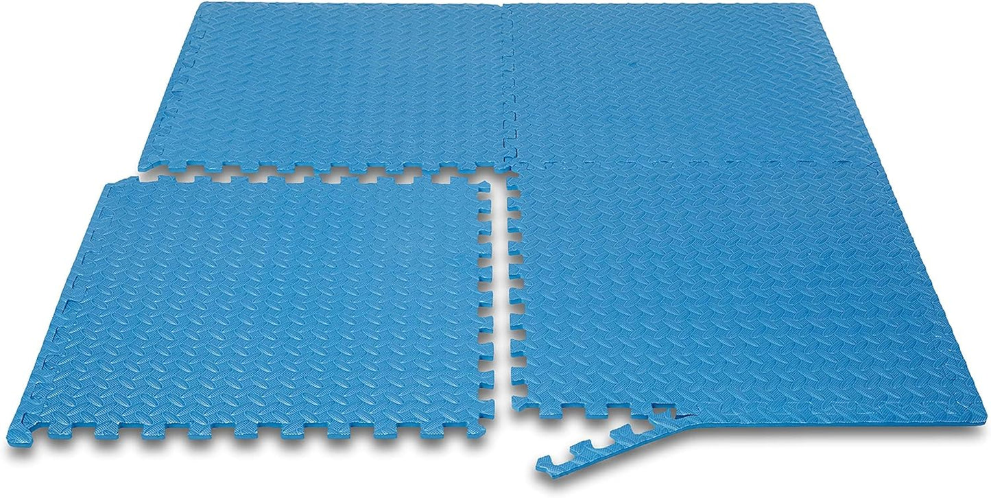 Amazon Basics Foam Interlocking Exercise Gym Floor Mat Tiles - Pack of 6, 24 x 24 x .5 Inches