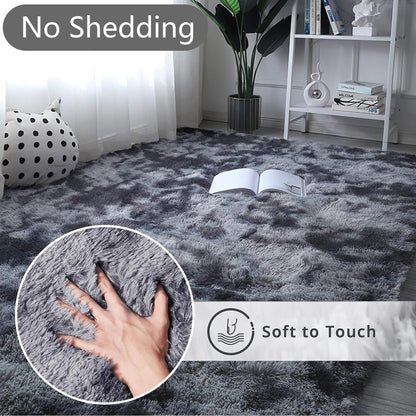 LIODUX Ultra Soft Indoor Modern Area Rugs Fluffy Living Room Carpets for Children Bedroom Home Decor Nursery Rug, Washable Furry Throw Rugs (White, 200 x 300 cm)