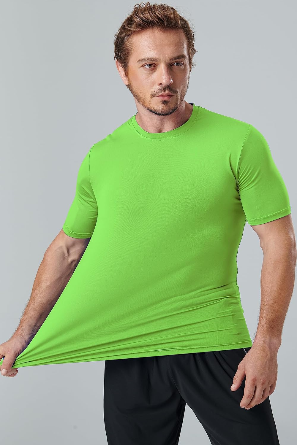 5 Pack Men’s Active Quick Dry Crew Neck T Shirts | Athletic Running Gym Workout Short Sleeve Tee Tops Bulk