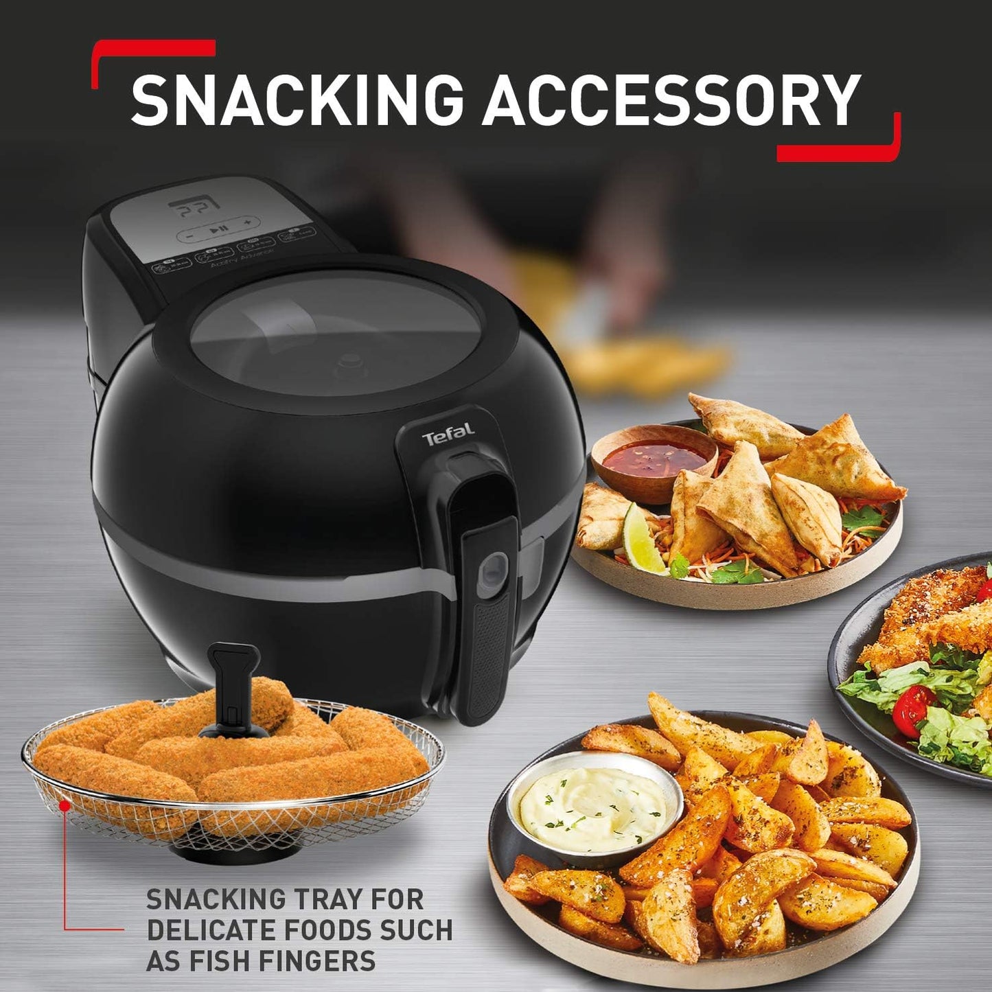 Tefal ActiFry Advance Snacking FZ729840 Health Air Fryer, Snacking basket, Black, 1.2kg, 6 portions, 1400W