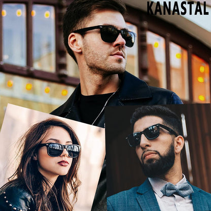 KANASTAL Polarized Sunglasses for Men Women, Classic Square Sports Sun Glasses Driving, Fashion Shades for Womens UV400 Protection