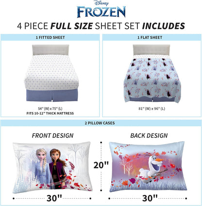 Franco Kids Bedding Super Soft Sheet Set, Twin, Disney Frozen 2