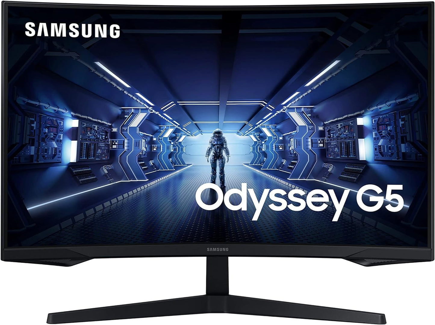 Samsung 27" Odyssey G5 LC27G55, 1000R Curved Gaming Monitor with 144Hz Refresh Rate & 1ms Response Time, WQHD Resolution, AMD FreeSync Premium - LC27G55TQBMXUE Black